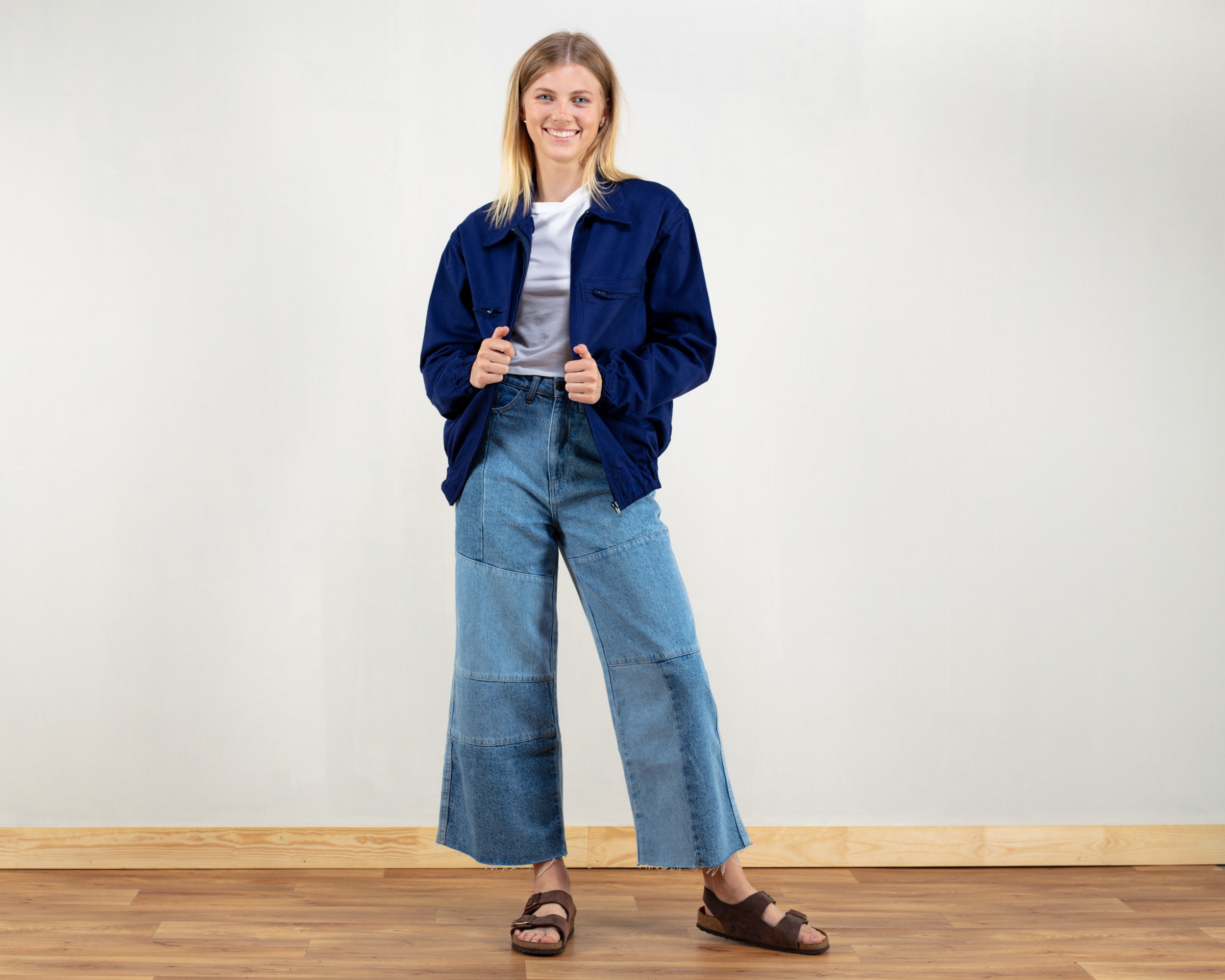 Indigo Work Jacket Women Vintage 80's 