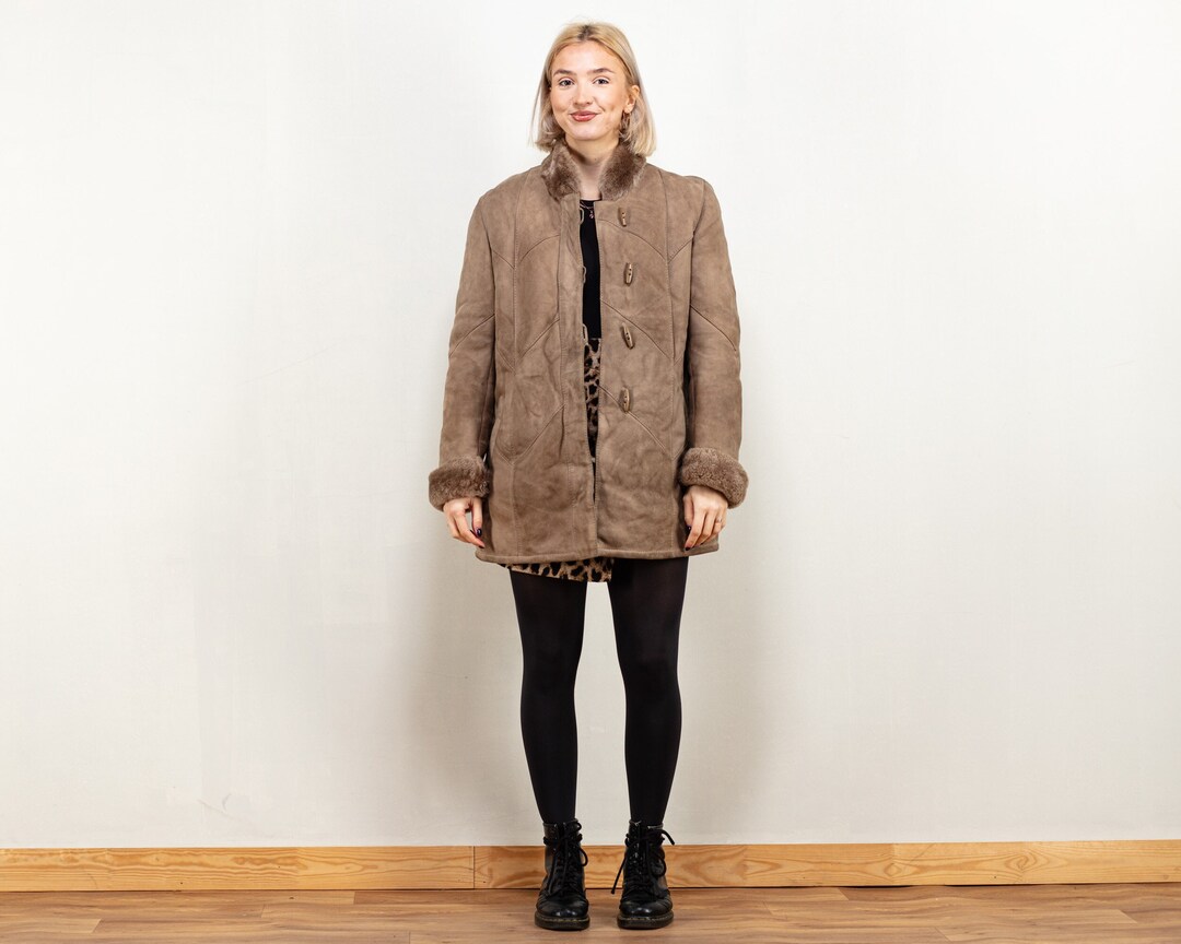 Grey Sheepskin Coat Women Vintage 70 s Coat Shearling Coat Winter Outerwear Sheepskin Short Coat Women Vintage Clothing Size Medium Etsy Sweden