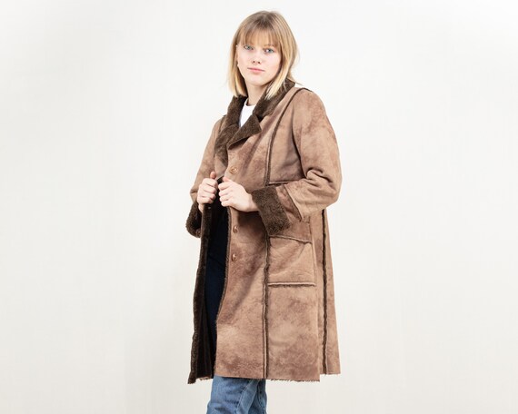 Manteau long imitation daim femme hotsell