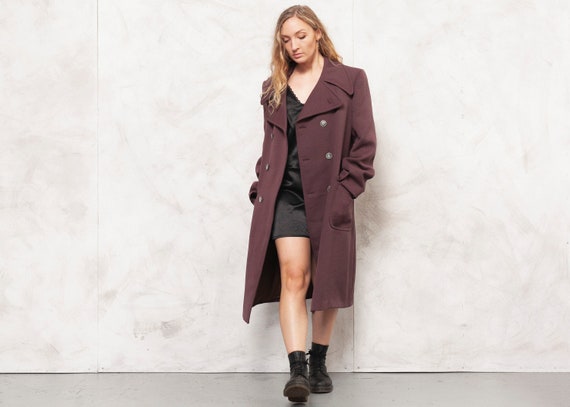 70s Winter Coat Vintage 70s Purple Retro Coat Purp