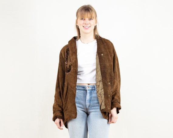 Vintage suede top jacket womens