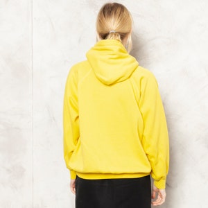 Yellow CHAMPION Sweatshirt Vintage 90s Hooded Women Pullover Cotton Blend Hoodie Cozy Home Sweatshirt Women Clothing size Extra Large XL image 5