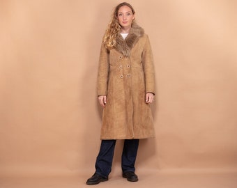 Penny Lane Sheepskin Coat 70s, Size S, Beige Afghan Shearling Coat, Beige Fur Coat, Penny Lane Coat, Almost Famous, Retro Chic,Timeless Coat