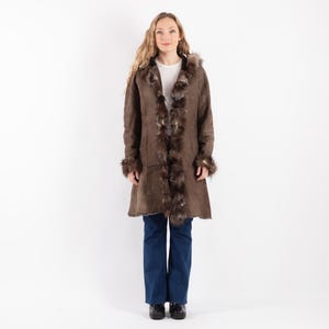 90s Sheepskin Shearling Coat, Size M/L Vintage Shearling Coat, Western Cowgirl Coat, Vintage Boho, Retro Glamour Wear, Womens Clothing