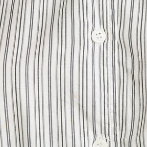 Women's Oversized Band Collar Shirt . Lightweight Long Sleeved Summer Shirt Striped Shirt 90s Blouse Casual Boyfriend Shirt . size Large image 6