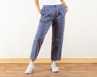 Casual Suit Pants women vintage 90s trousers chino pants blue pants minimalist waist pants vintage clothing size medium