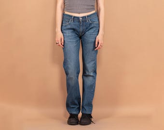 Vintage Levis 504 Jeans Men W29 L32 Faded Dark Blue Denim Jeans