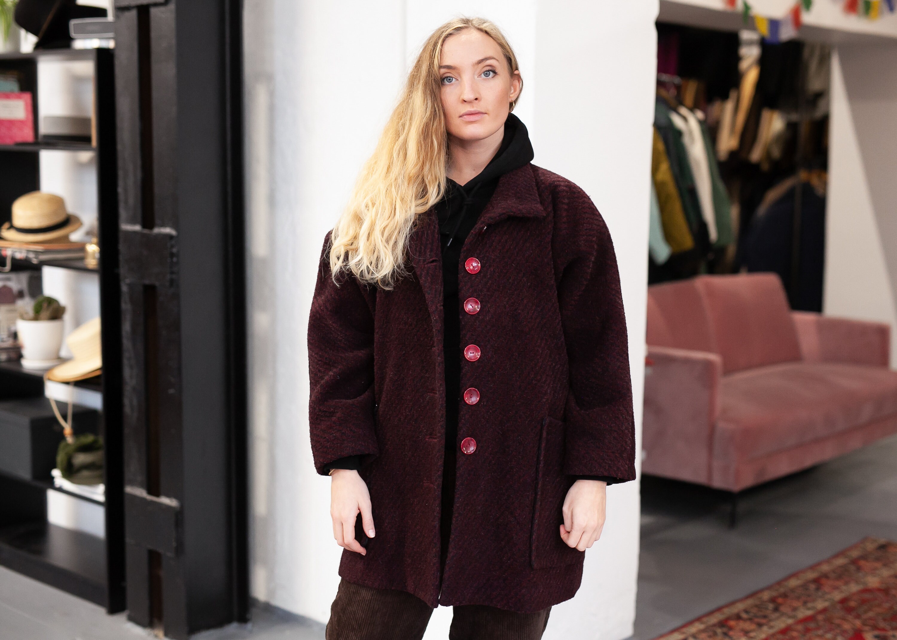 burgundy coat size 20