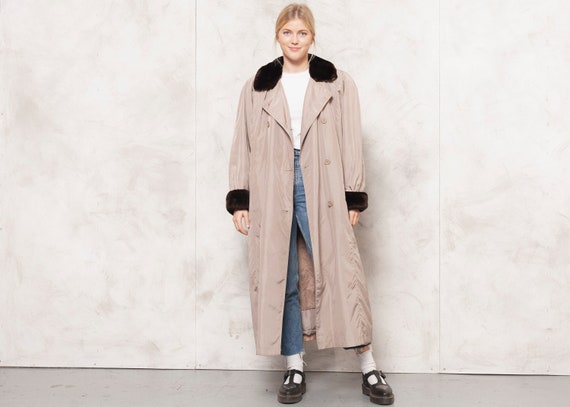 90s Longline Coat Brown Trench Coat Duster Coat Ma