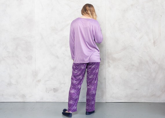 Vintage 90s Pajama Set Purple . Vintage PJs Women… - image 5