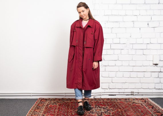 burgundy mac coat