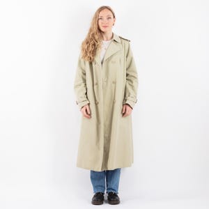 70s Oversized Trench Coat, Size L/XL Vintage Trench Coat, Double Breasted Office Coat, Commuter Coat, Retro Trench, Minimalist Business Wear
