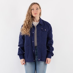 Veste de corvée des années 90, taille L, veste de corvée vintage, manteau de corvée utilitaire, veste en toile, vêtements de travail patrimoniaux, vêtements de travail minimalistes, style américain