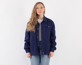 90s Vintage Blue Cotton Chore Jacket, Size L