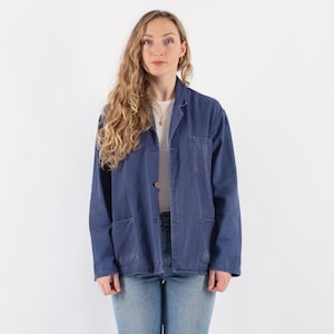 60s Workers Chore Jacket, Size M Work Jacket, Vintage Workwear, Industrial Blue Collar Style, Chore Jacket, Retro Utility Fashion, Americana