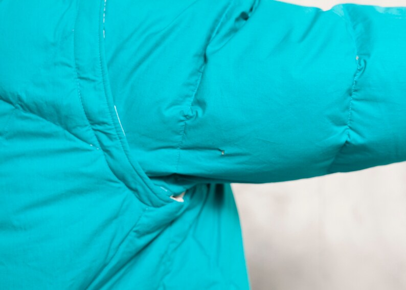 Reversible Down Jacket DOLOMITE Ski Jacket 80s Warm Teal Coat Winter Oversized Puffy Jacket Women White Jacket Vintage Clothing size Medium