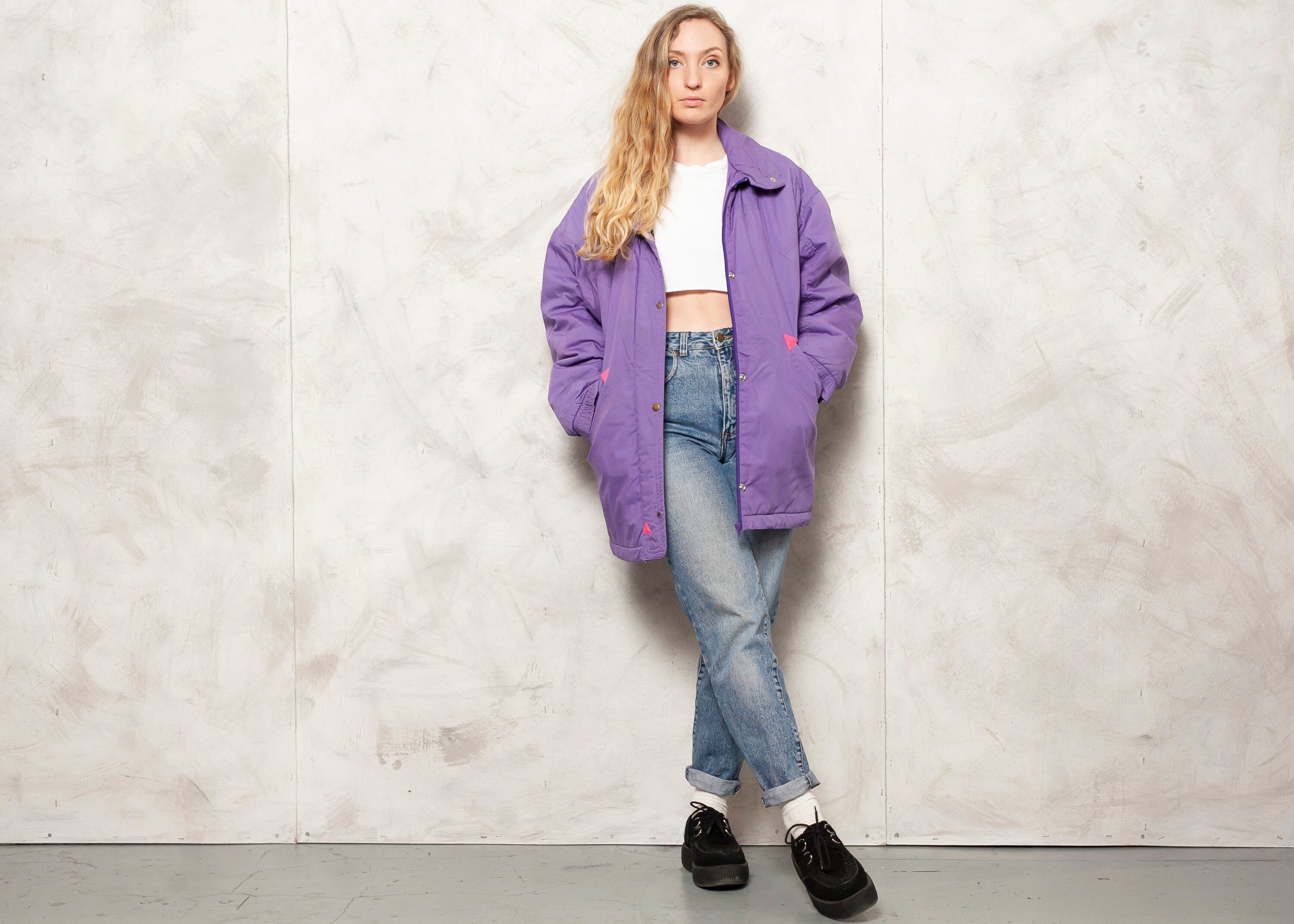 80s Padded Jacket Purple Jacket 