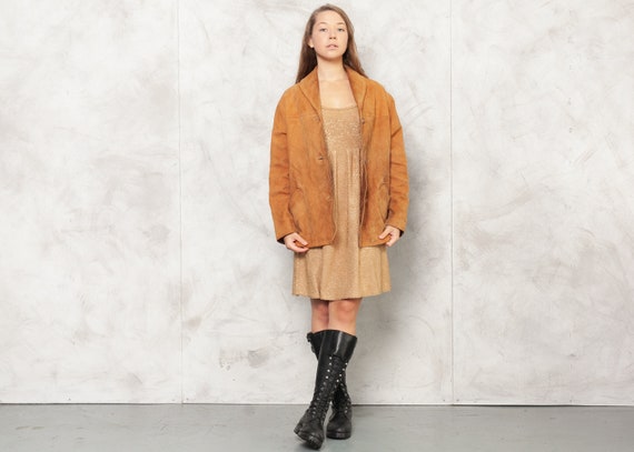 70s Brown Suede Jacket Leather Jacket Autumn Outwe
