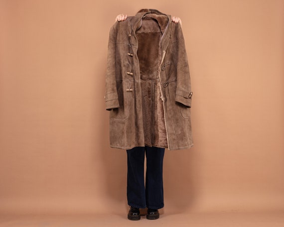 Hooded Sheepskin Coat 70's, Size Large, Vintage S… - image 4