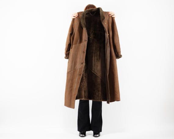 1980s Distressed Sheepskin Coat, Size S/M Vintage Shearling Coat