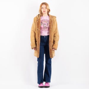 90&#39;s Distressed Beige Sheepskin Coat, Size L/XL Vintage Sheepskin Coat, Rugged Shearling Coat, Western, NorthernGirlStore, Womens Clothing