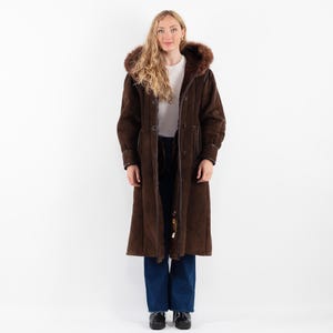 70&#39;s Hooded Sheepskin Coat, Size S/M Vintage Brown Sheepskin Coat, Sheepskin Fur Coat, Boho Hippie Coat, Western Wear, NorthernGirlStore