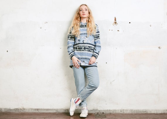 ethnic blue sweater