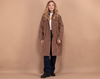 Y2K Corduroy Coat, Size Large L, Brown Cord Coat, y2k Cord Coat, Casual Corduroy Coat, Oversized Women's Cord Coat, Y2K Outerwear