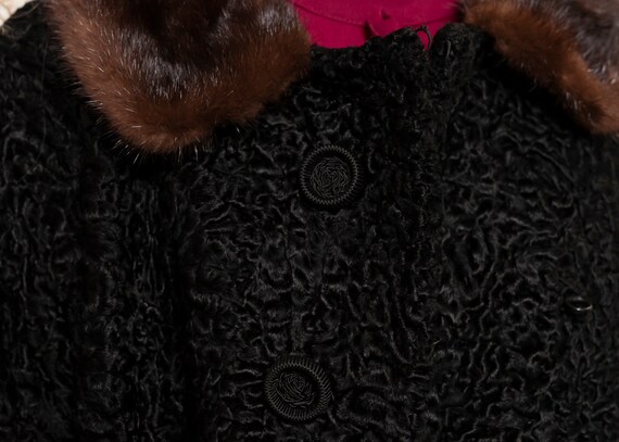 Black Fur Coat Vintage 60s Luxurious Coat Mink Co… - image 8
