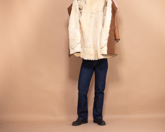 Oversized Sheepskin Coat 80s, Size XL, Shearling … - image 4