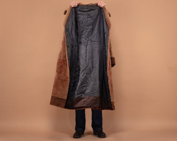 Women 60s Sheep Fur Maxi Coat, Size 3XL, Vintage … - image 4