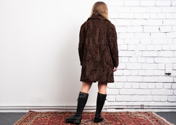 60s Persian Lamb Coat . Vintage Curly Real Fur Co… - image 3