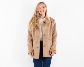 Veste En Fausse Peau De Mouton Vintage 10,000 Ft Above Sea Level - Taille M Homme