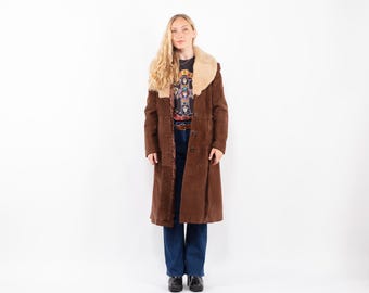 70s Penny Lane Suede Coat, Vintage Boho Western Style, Size S/M