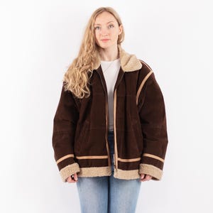 Suede Sherpa Jacket 90&#39;s, Size XL Vintage Suede Jacket, Cowgirl Ranch Jacket, Vintage Boho, Western Ranch Wear, NorthernGirlStore