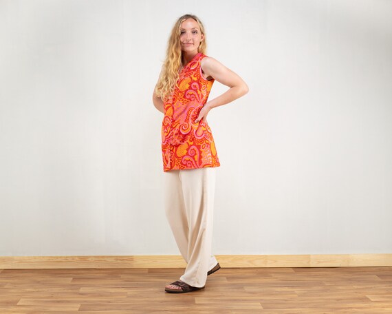 MOD Women Blouse shirt summer vintage 60s long sh… - image 3