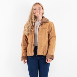 Suede Sherpa Jacket 90&#39;s, Size M Vintage Suede Jacket, Ranch Jacket, Vintage Boho, Western Ranch Wear, Trucker Jacket, NorthernGirlStore