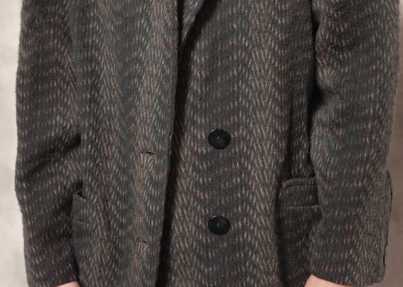 Power Shoulder Jacket 70s Patterned Wool Jacket Blazer Jacket - Etsy