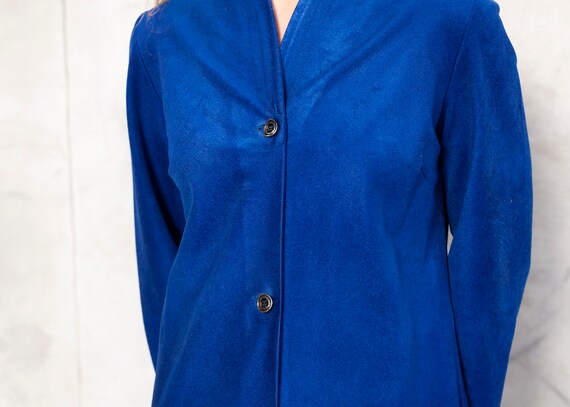 Blue Velvet Robe vintage 90s morning robe women b… - image 5