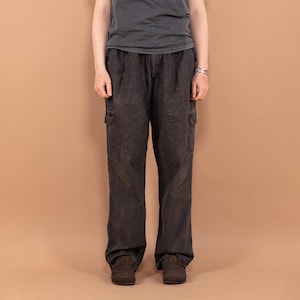 90&#39;s Gray Cargo Style Pants, Women Size XL Cargo Pants, Retro Streetwear, Y2K Baggy Cargo Pants, Vintage Cargo Pants, Urban Streetwear