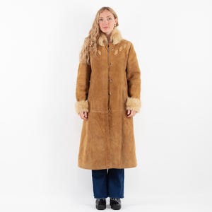 1970s Longline Sheepskin Coat, Size S/M Afghan Coat, Boho Style Overcoat, Vintage Outerwear, Vintage Shearling Fur Coat, Timeless Wear