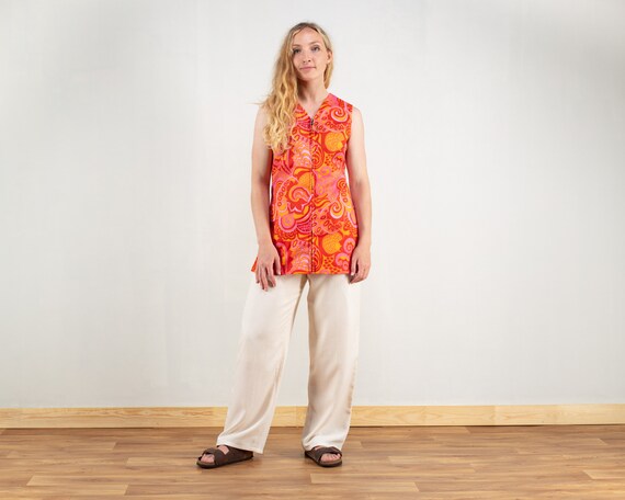 MOD Women Blouse shirt summer vintage 60s long sh… - image 2
