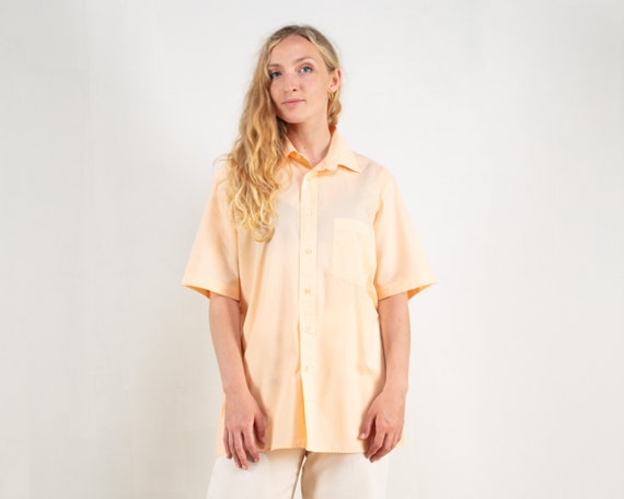 Pink Women Blouse Loose Vintage 80s 