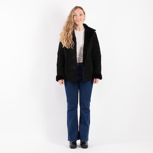 Black Suede Sherpa Jacket, Size S/M Vintage Suede Jacket, Cowgirl Ranch Jacket, Vintage Boho, Western Ranch Wear, NorthernGirlStore