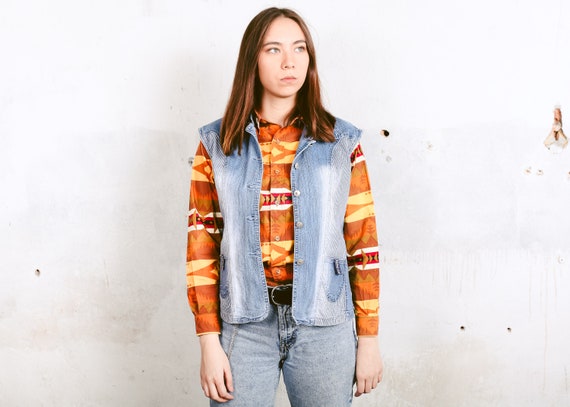 white sleeveless denim jacket womens