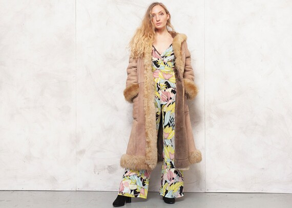 Penny Lane Coat 70s Afghan Coat Suede Brown Outwea