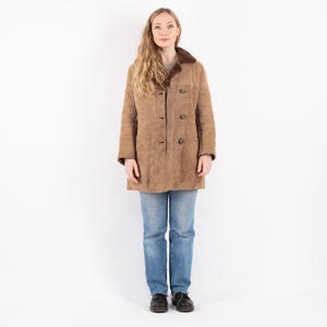 70s Beige  Sheepskin Coat, Size M Vintage Beige Sheepskin Coat, Rugged Shearling Coat, Western, NorthernGirlStore, Womens Clothing