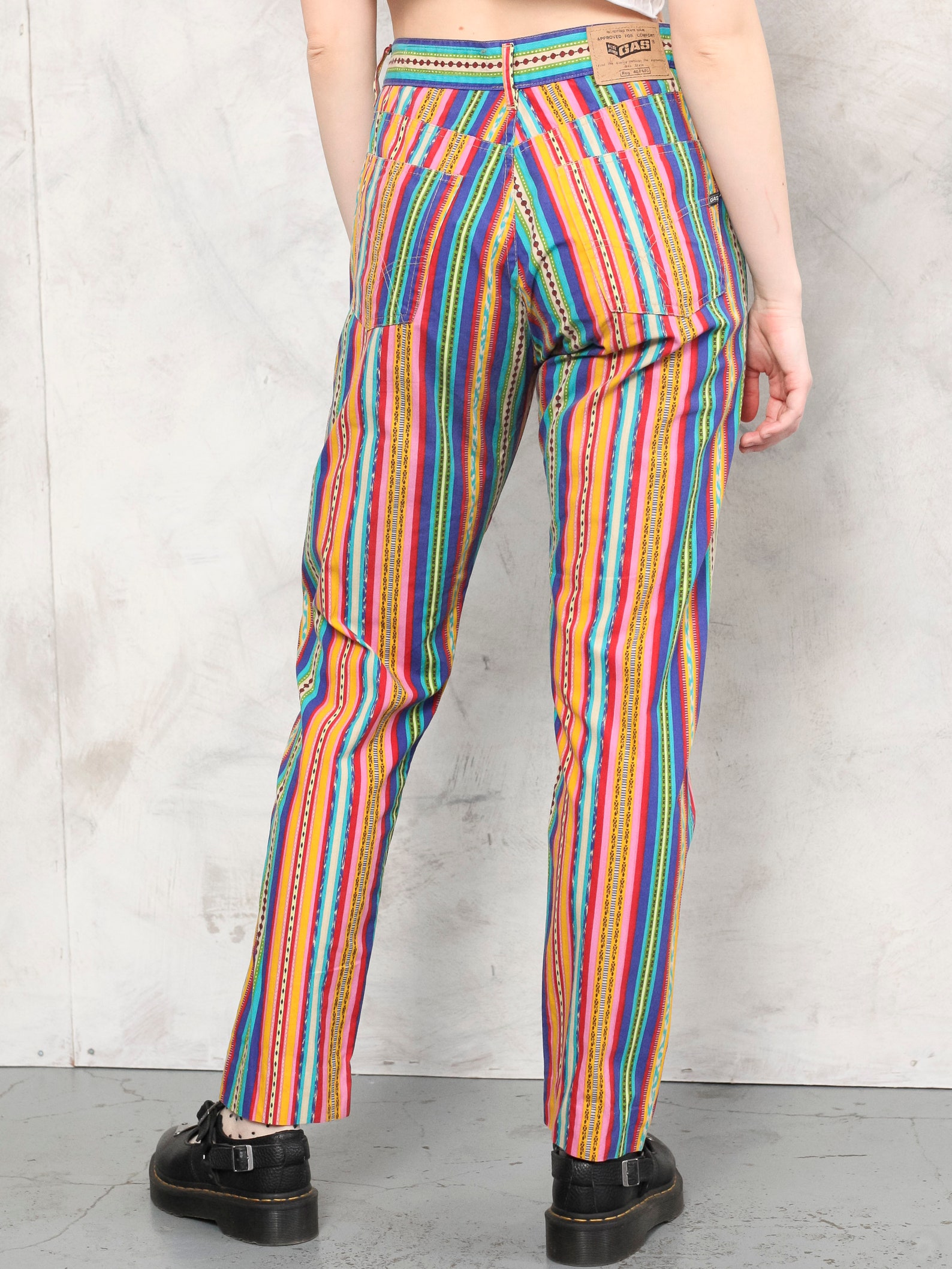 Women Boho Pants striped hippie light 80s trousers GAS | Etsy