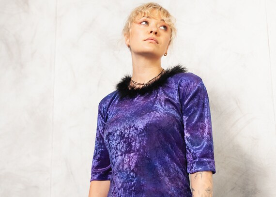 Vintage Y2K Purple Velvet Top . 2000s 3 