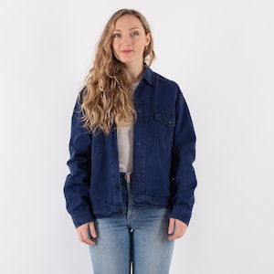 80er Jahre Italienische Chore Jacke, Größe L, Vintage Arbeitskleidung, Teller, Leinenjacke, Kulturerbe Arbeitskleidung, Minimalistische Arbeitskleidung, Americana Stil